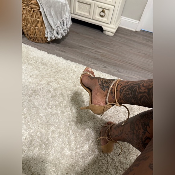 Express Gold Rhinestone Sandals - Picture 11 of 16